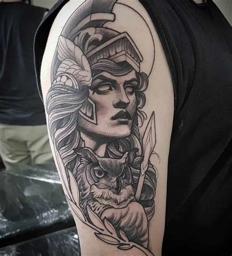 tatuaje de atenea|55 Tatouages d’Athéna (Athéné) et leur signification